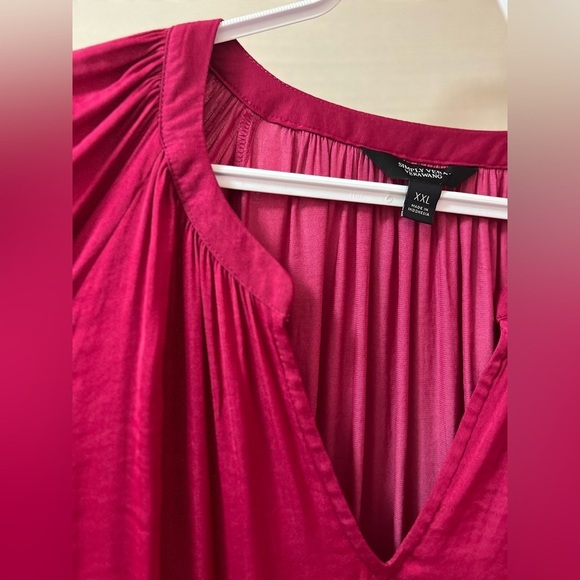 🔴 Simply Vera pink pleated belted long sleeve midi dress size Xxl - Picture 6 of 8